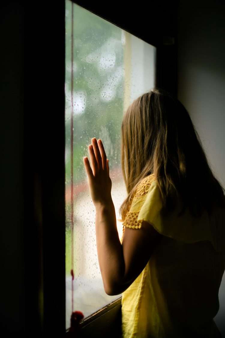 woman in window