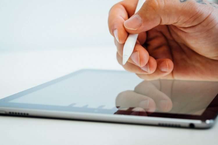 person holding white stylus pen