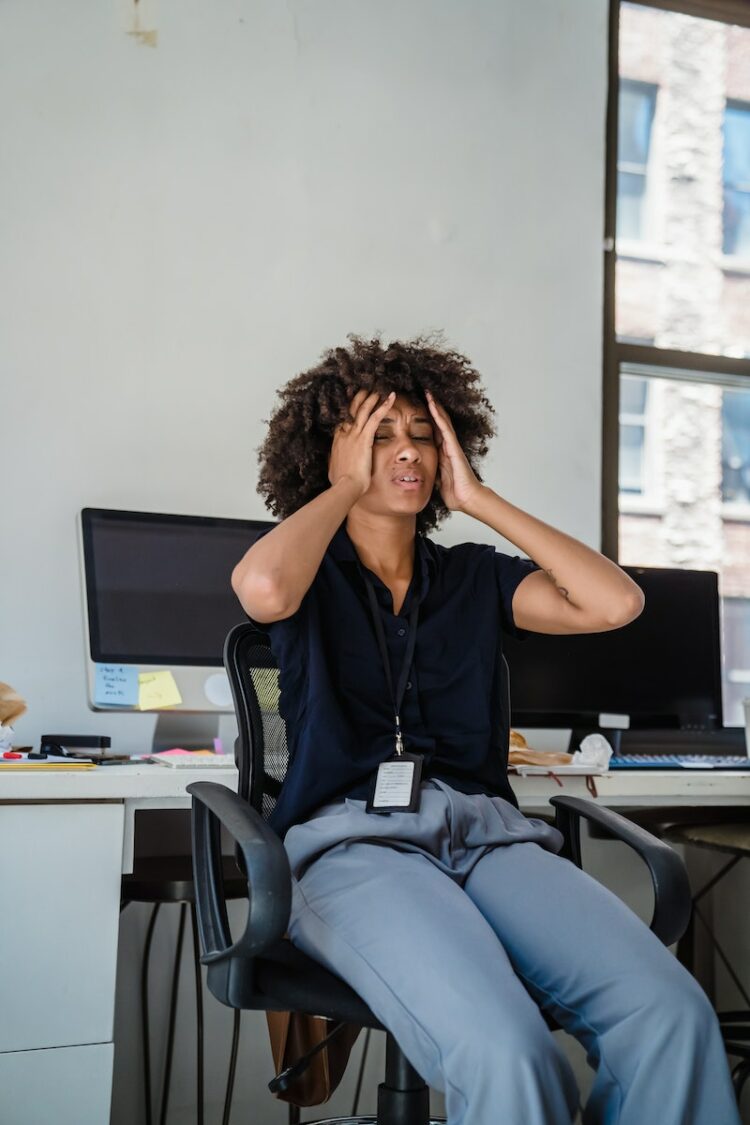 Frustrated Businesswoman in an Office